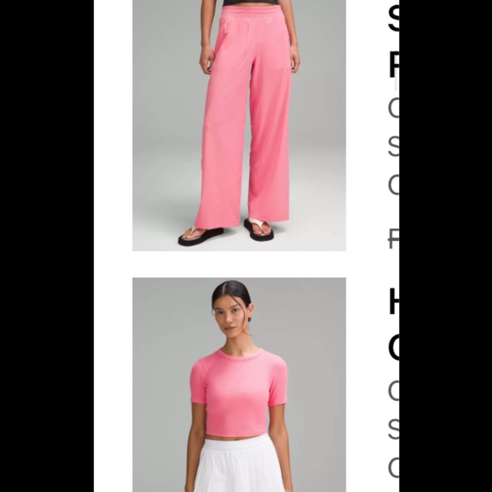 Lululemon mid rise swift pant and top  flamingo pink